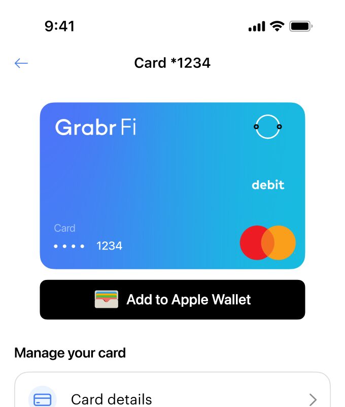 GrabrFi Mastercard spending