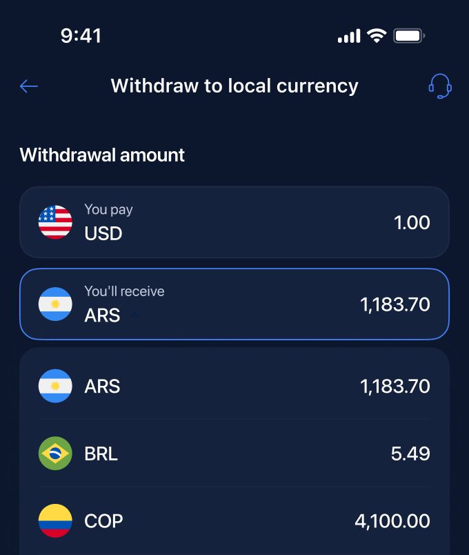 GrabrFi local withdrawal