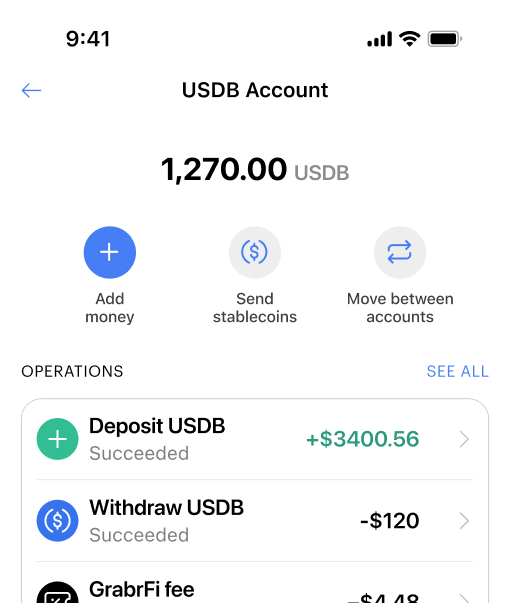 GrabrFi stablecoin wallet